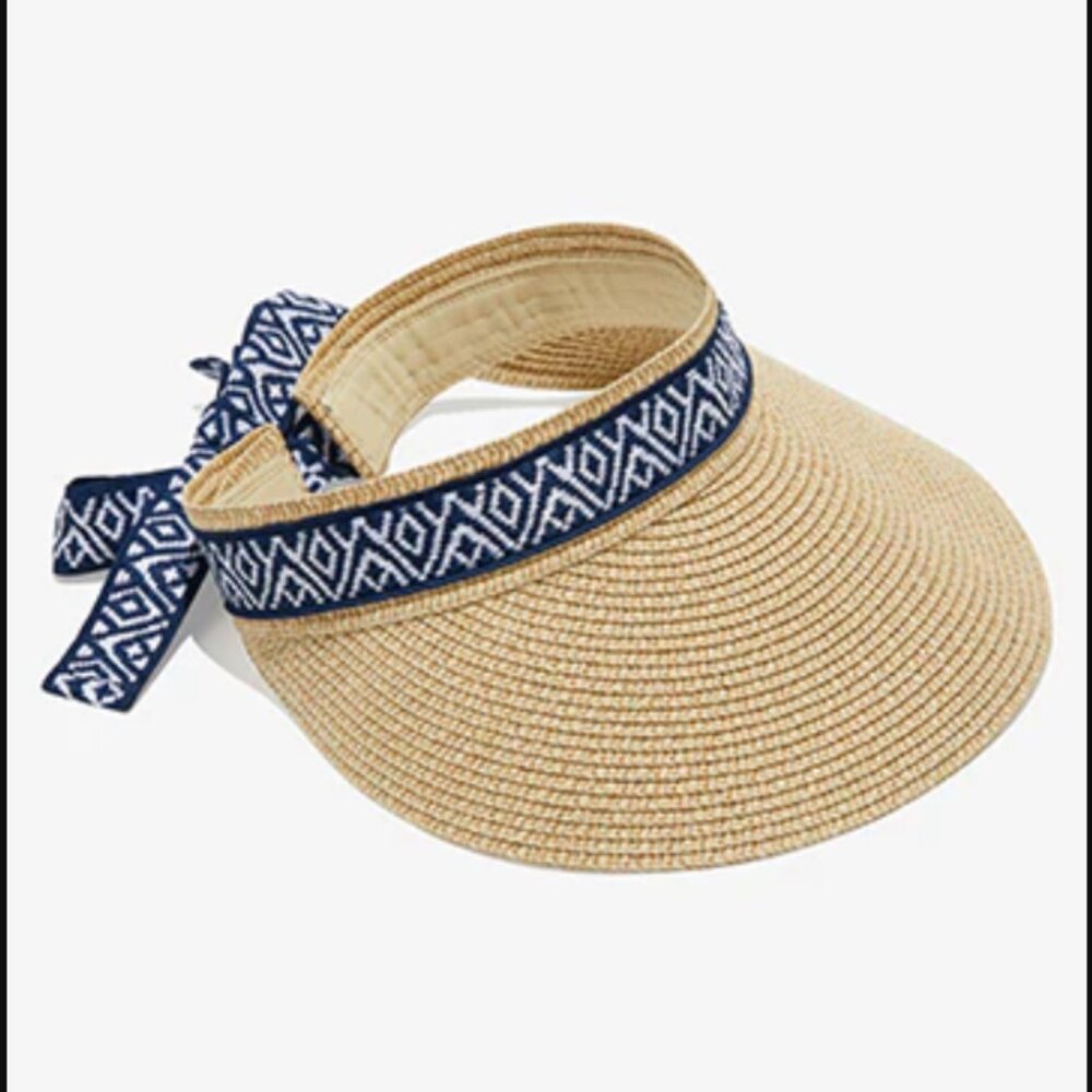 🔥3/$30 NIP Sea & Grass Visor with Ribbon Retail Price $28.00